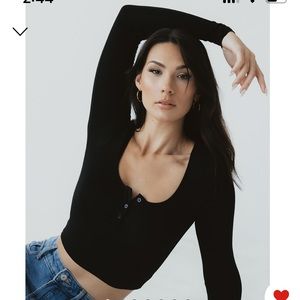 Long sleeve Henley brami crop klassy network